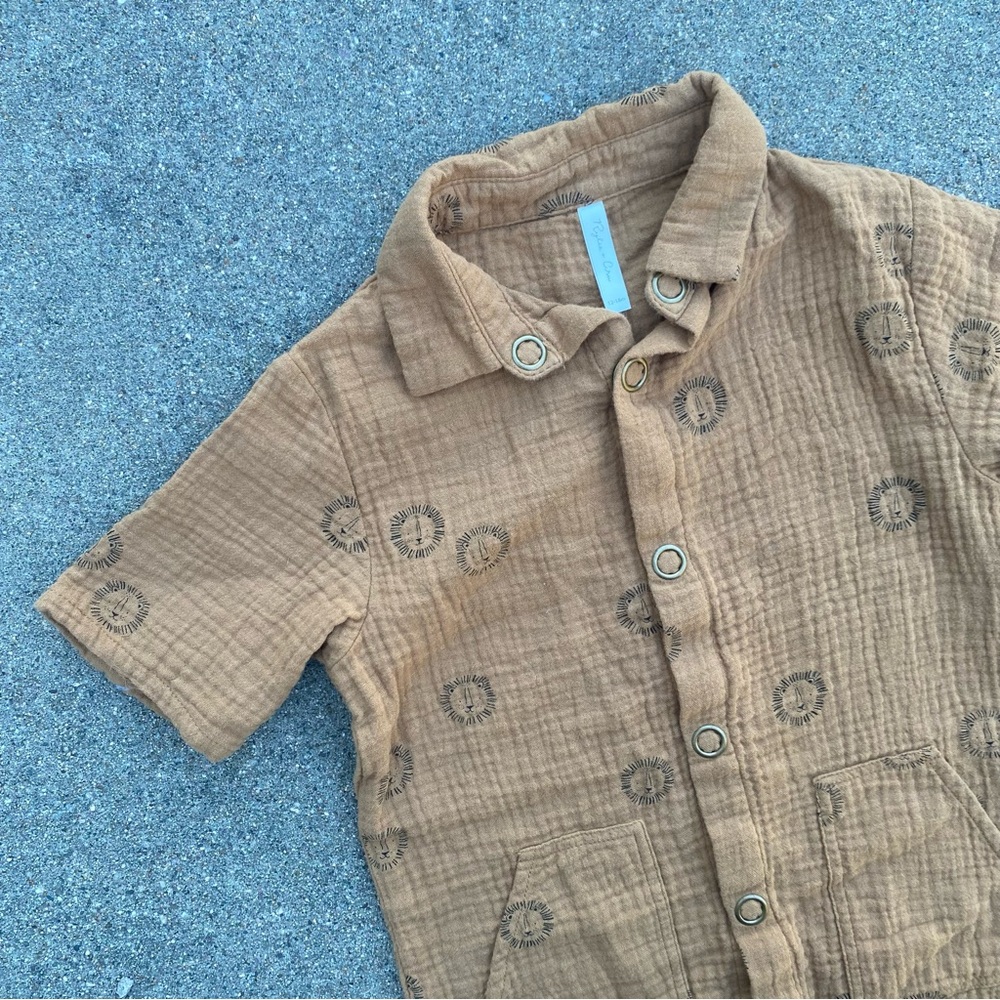 Rylee + Cru Tan Button-Up One Piece